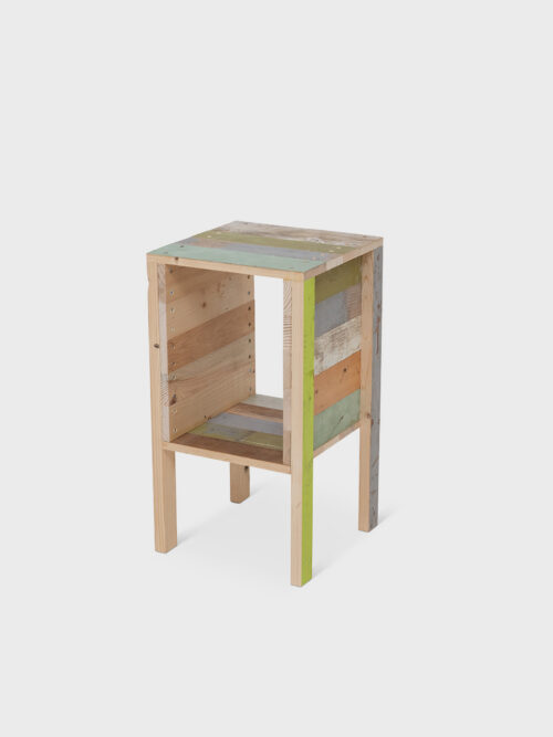 Bedside table in scrapwood